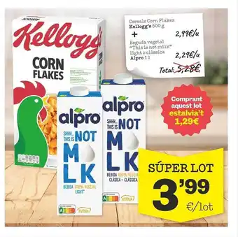 Sorli Cereals corn flakes kellogg's + beguda vegetal oferta