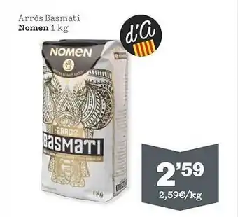 Sorli Arròs basmati nomen oferta