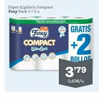 Sorli Paper higiènic compact foxy oferta