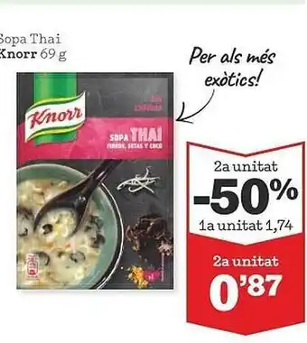 Sorli 2a unitat -50% sopa thai knorr oferta