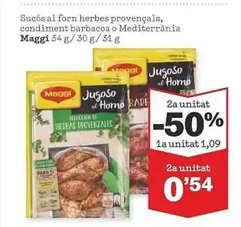 Sorli 2a unitat -50% sucós al forn herbes provençals, condiment barbacoa o mediterrània maggi oferta