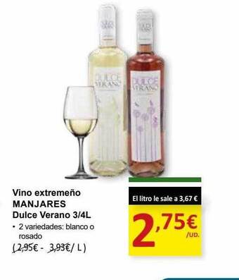 SPAR Vino extremeño manjares dulce verano 3-4l oferta