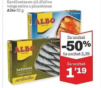 Sorli 2a unitat -50% sardinetes en oli d'oliva verge extra o picantones albo oferta