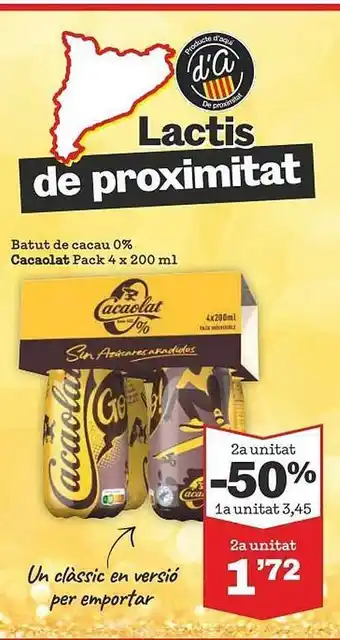 Sorli 2a unitat -50% batut de cacau 0% cacaolat oferta