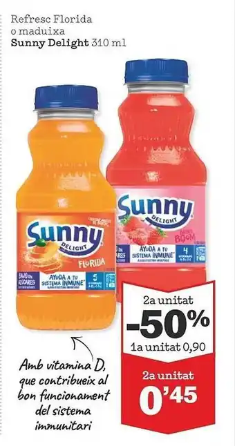 Sorli 2a unitat -50% refresc florida o maduixa sunny delight oferta