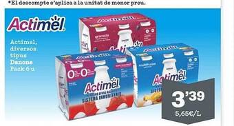 Sorli Actimel diversos tipus danone oferta