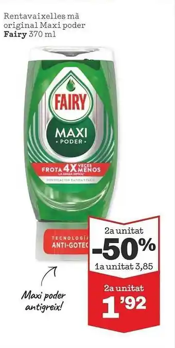 Sorli 2a unitat -50% rentavaixelles mà original maxi poder fairy oferta