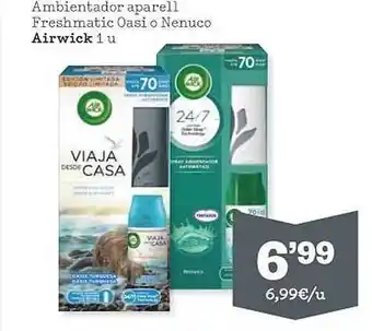 Sorli Ambientador aparell freshmatic oasi o nenuco airwick oferta
