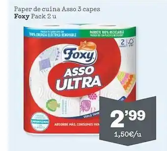 Sorli Paper de cuina asso 3 capes foxy oferta