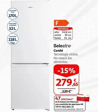 Alcampo Selecline combi technología cíclica, no reseca los alimentos oferta