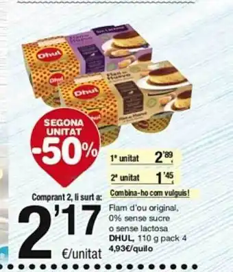 SPAR Fragadis Flam d'ou original, 0% sense sucre o sense lactosa dhul oferta