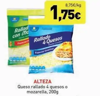 Hiperber Alteza queso rallado 4 quesos o mozarella oferta