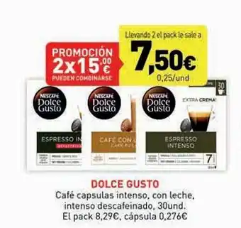 Hiperber Dolce gusto café capsulas intenso, con leche, intenso descafeinado oferta