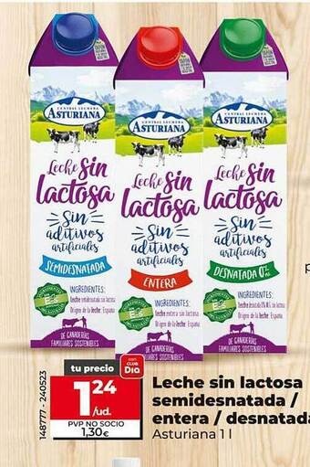 Dia Leche sin lactosa semidesnatada - entera - desnatada oferta