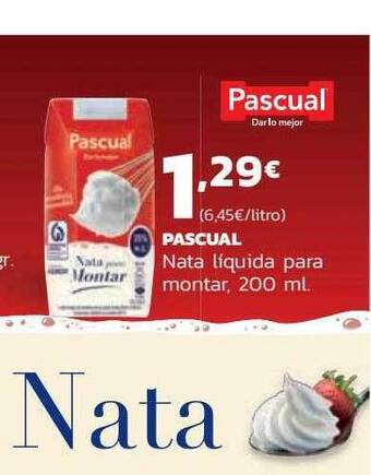 Supermercados Lupa Pascual nata líquida para montar oferta