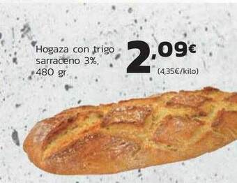 Supermercados Lupa Hogaza con trigo sarraceno 3% oferta