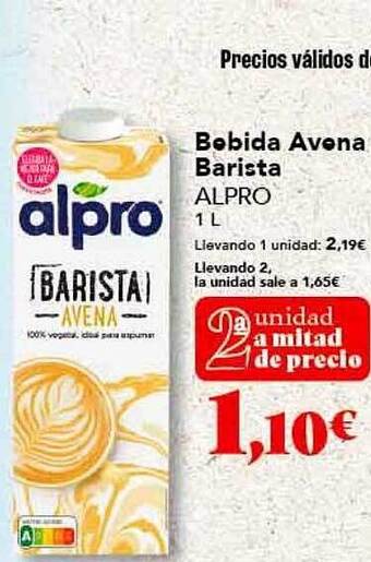 Gadis Bebida avena barista alpro oferta
