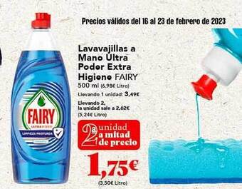 Gadis Lavavajillas a mano ultra poder extra higiene fairy oferta