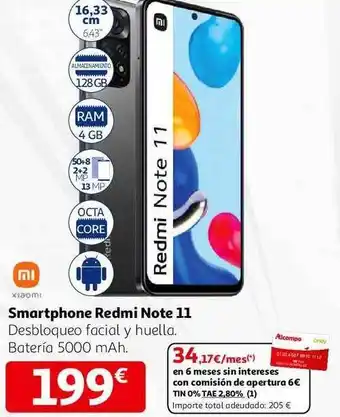 Alcampo Smartphone redmi note 11 oferta
