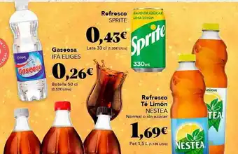 Gadis Gaseosa ifa eliges, refresco sprite, refresco té limón nestea oferta