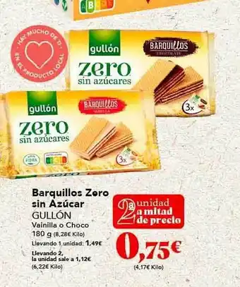 Gadis Barquillos zero sin azúcar gullón oferta