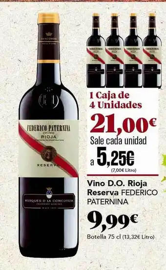 Gadis Vino d.o. rioja reserva federico paternina oferta