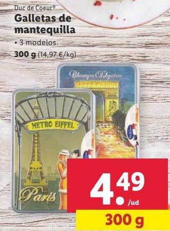Lidl Galletas de mantequilla duc de coeur oferta