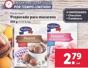Lidl Preparado para macarons duc de coeur oferta