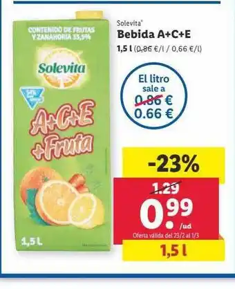 Lidl Bebida a+c+e solevita oferta