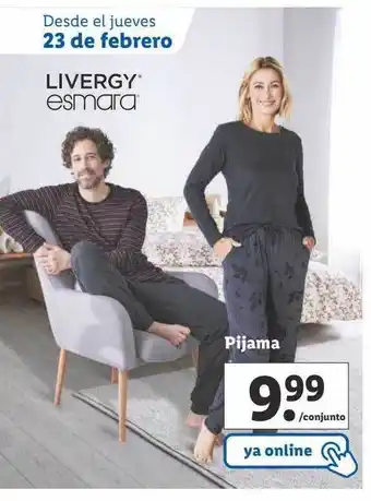 Lidl Pijama livergy esmara oferta