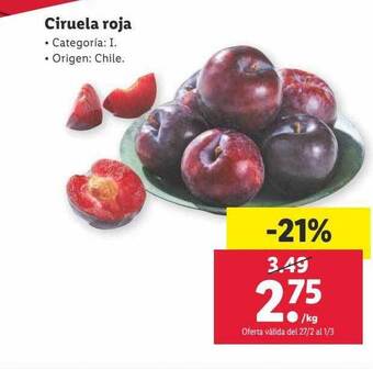 Lidl Ciruela roja oferta