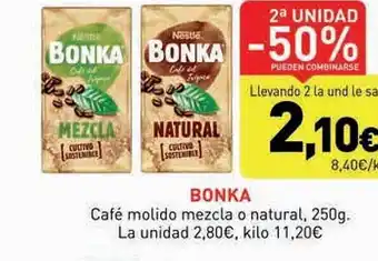 Hiperber Bonka café molido mezcla o natural oferta