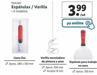 Lidl Espátulas - varilla parkside oferta
