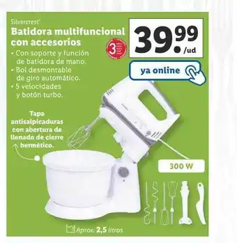 Lidl Batidora multifuncional con accesorios silvercrest oferta