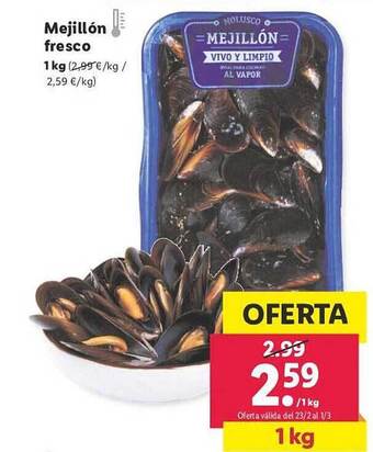 Lidl Mejillón fresco oferta