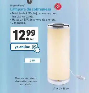 Lidl Lámpara de sobremesa livarno home oferta