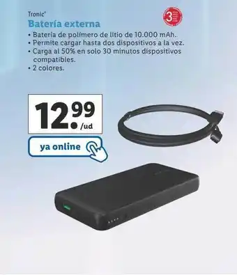 Lidl Batería externa tronic oferta