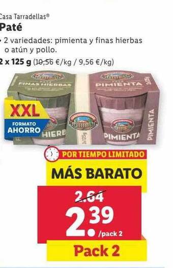 Lidl Paté casa tarradellas oferta