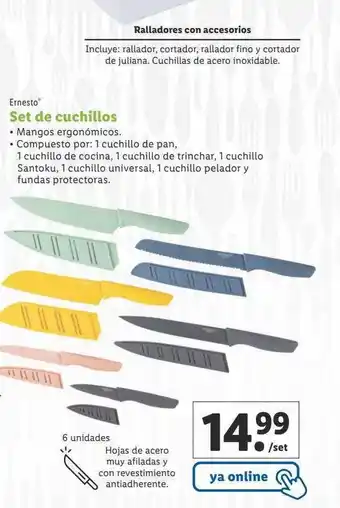 Lidl Set de cuchillos ernesto oferta
