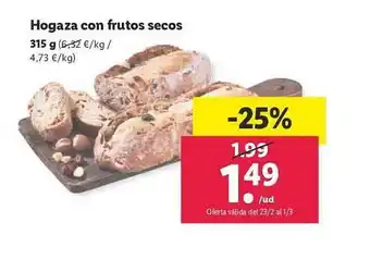 Lidl Hogaza con frutos secos oferta