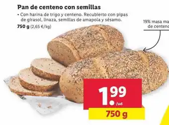 Lidl Pan de centeno con semillas oferta