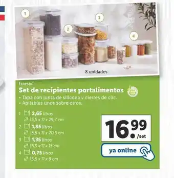 Lidl Set de recipientes portalimentos ernesto oferta