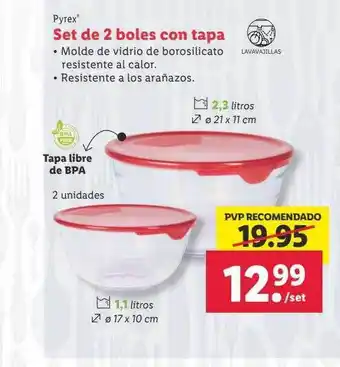 Lidl Set de 2 boles con tapa pyrex oferta