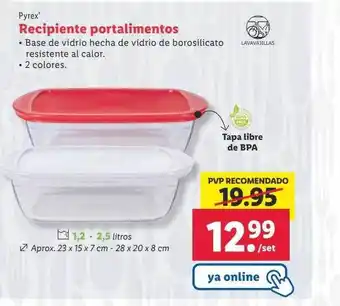 Lidl Recipiente portalimentos pyrex oferta