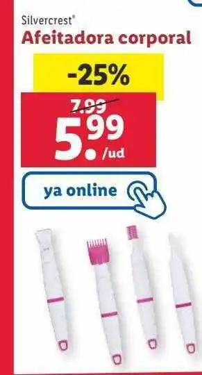 Lidl Afeitadora corporal silvercrest oferta