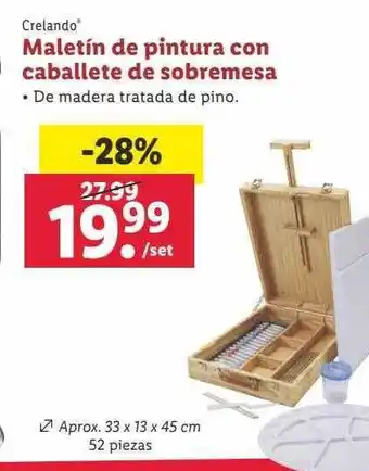 Lidl Maletín de pintura con caballete de sobremesa crelando oferta