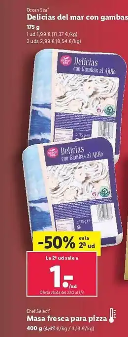 Lidl Masa fresca para pizza chef select oferta
