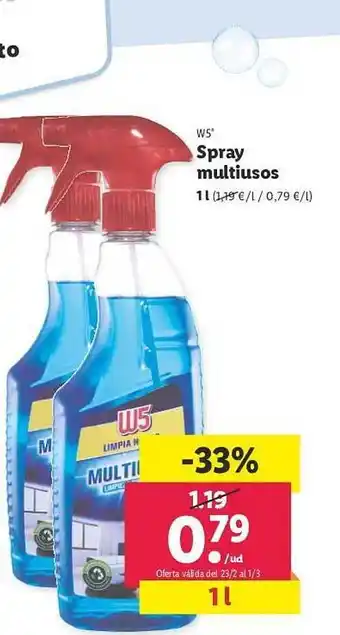 Lidl Spray multiusos w5 oferta