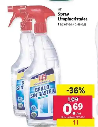 Lidl Spray limpiacristales w5 oferta