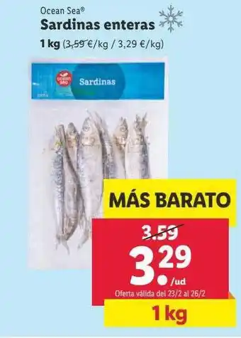 Lidl Sardinas enteras ocean sea oferta